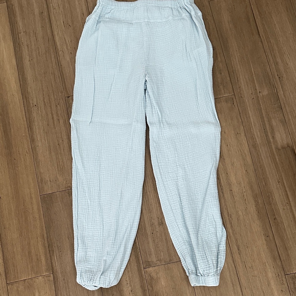 Sundry Light Blue Joggers with Pink and Blue Drawstring - Picture 5 of 5